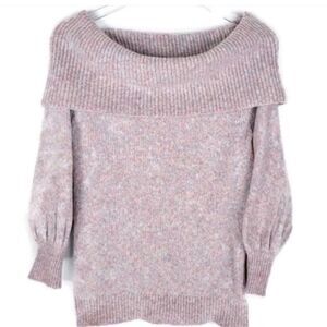 Catherine Malandrino, S, BalloonSleeve Cowl Neck Sweater, Purple